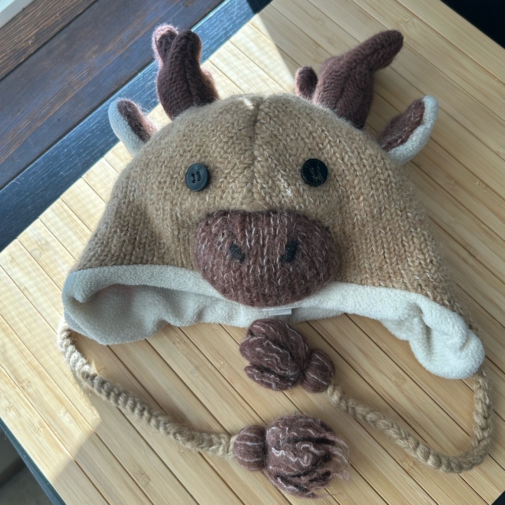 Children’s Thick Wool Blend Moose Toque